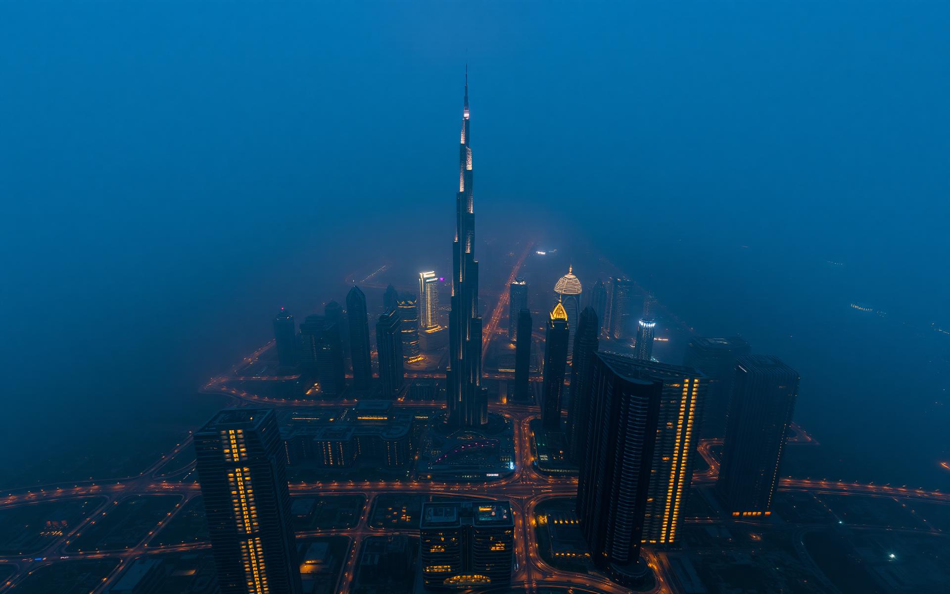 Dubai skyline at twilight